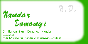 nandor domonyi business card